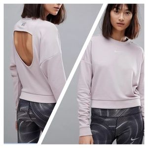 Nike GRAY Training Dri-Fit Open Cut Out Back Pullover Sweatshirt